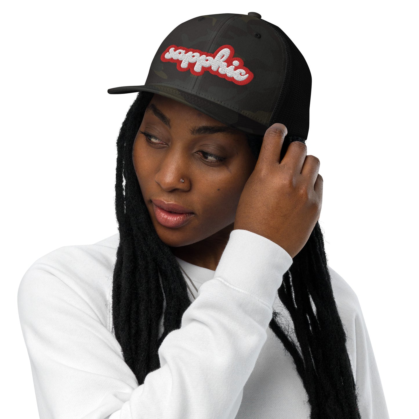 sapphic hat, sapphic trucker hat, lesbian sapphic hat
