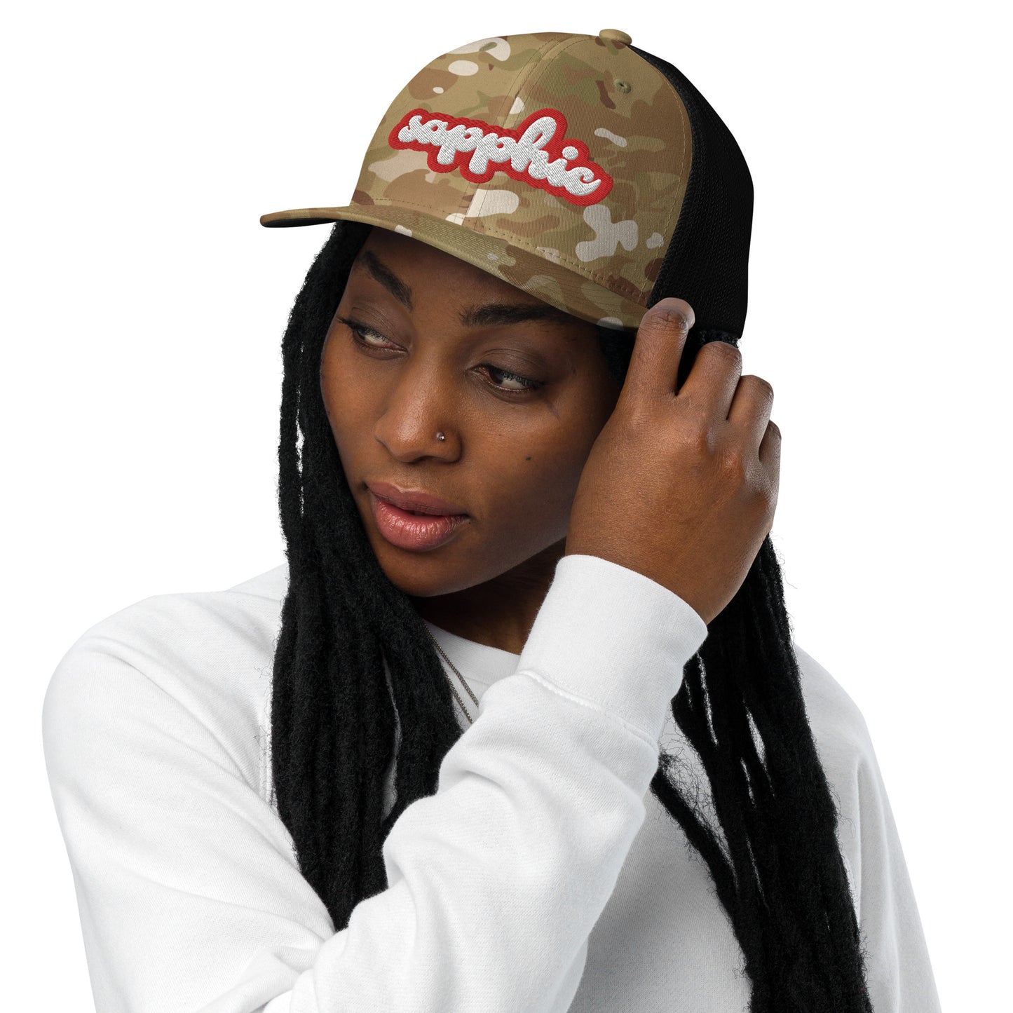 sapphic hat, sapphic trucker hat, lesbian sapphic hat