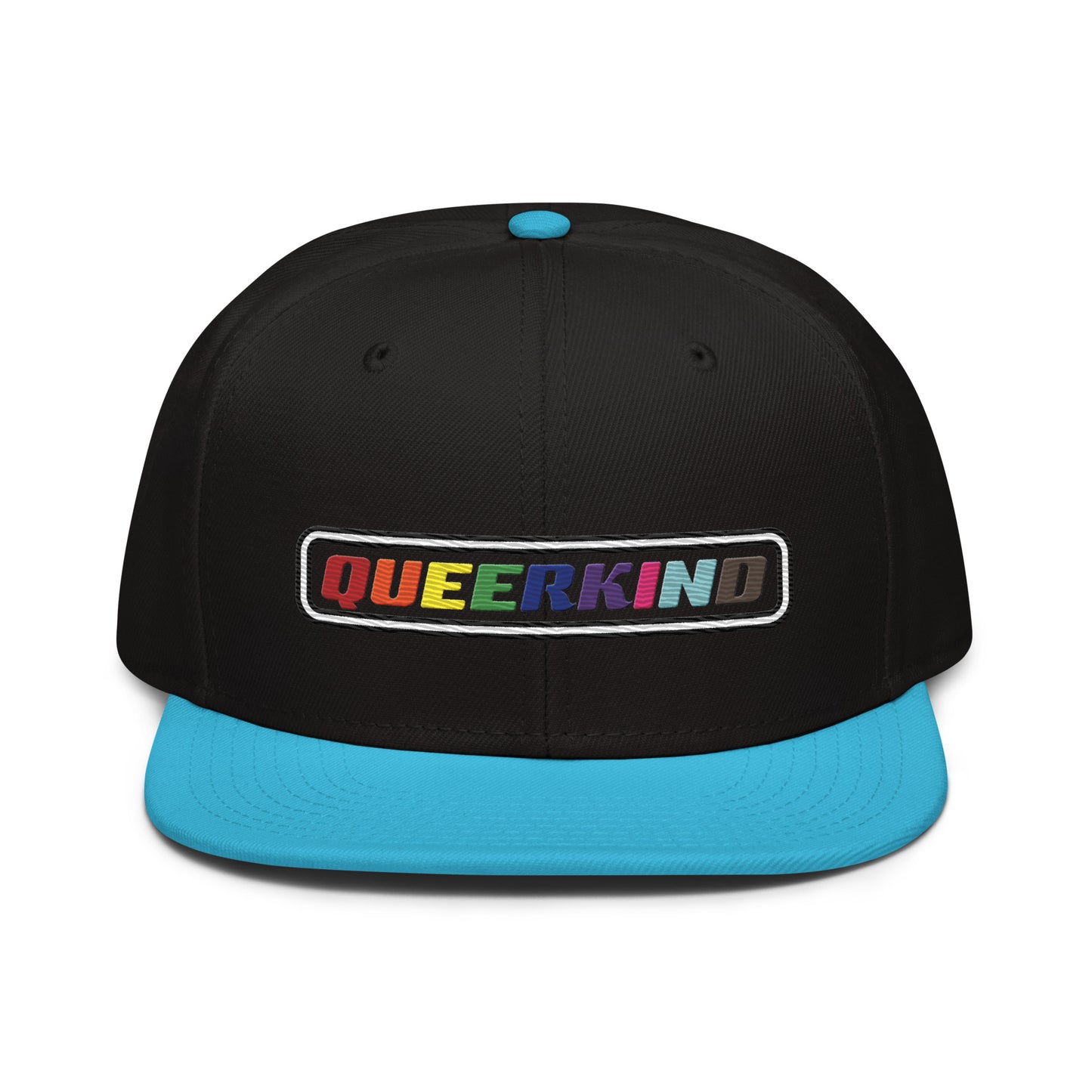 queerkind logo flat embroidery snapback hat for gays, snapback hats for gays, gay trucker hats, lesbian trucker hats