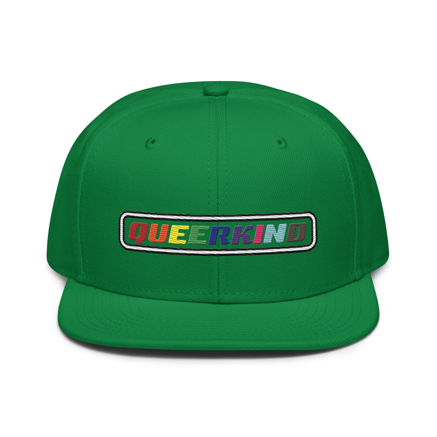 queerkind logo flat embroidery snapback hat for gays, snapback hats for gays, gay trucker hats, lesbian trucker hats