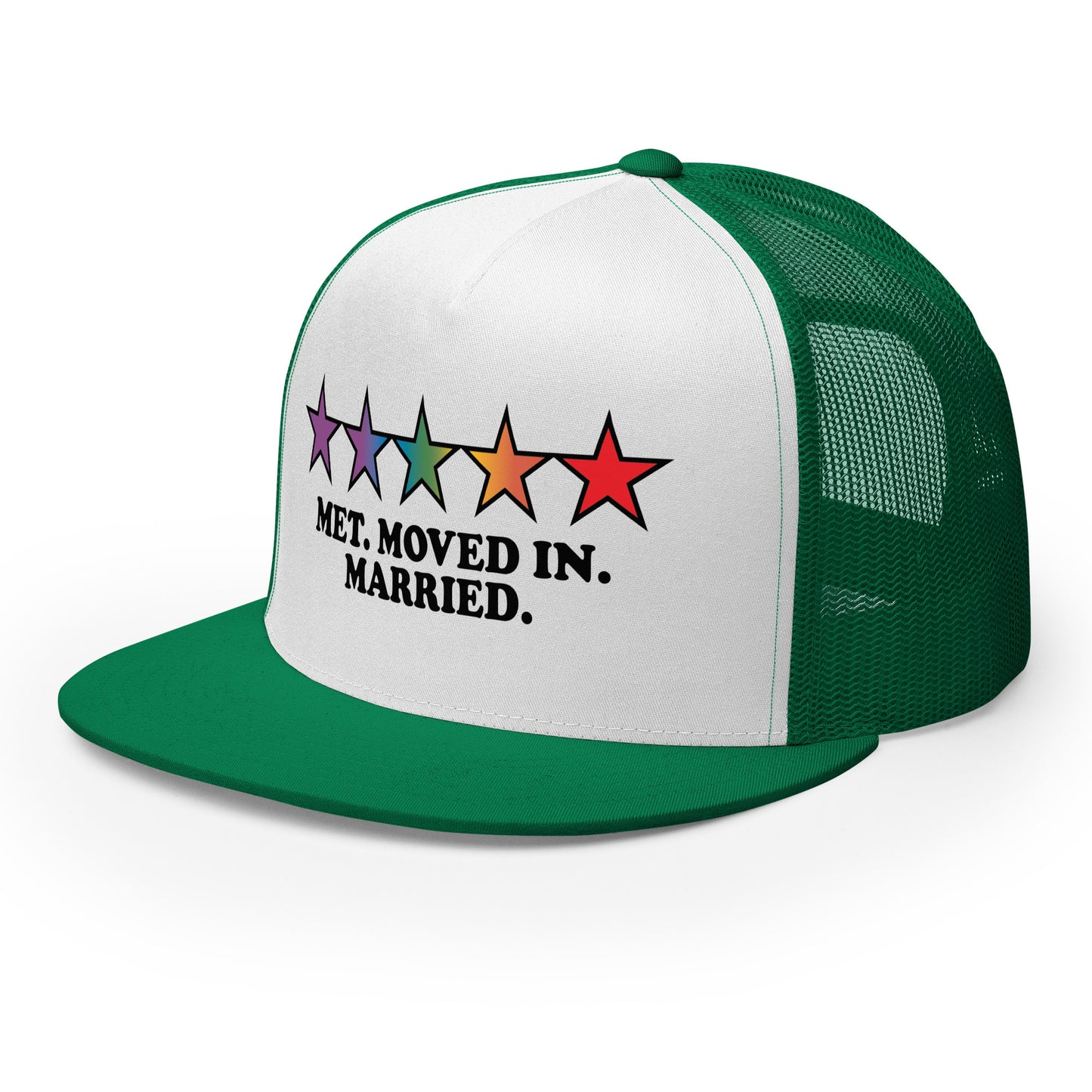 lesbian trucker hats with five star reviews, 5 star review lesbian trucker hat for married women, married after the first date lesbian trucker hat