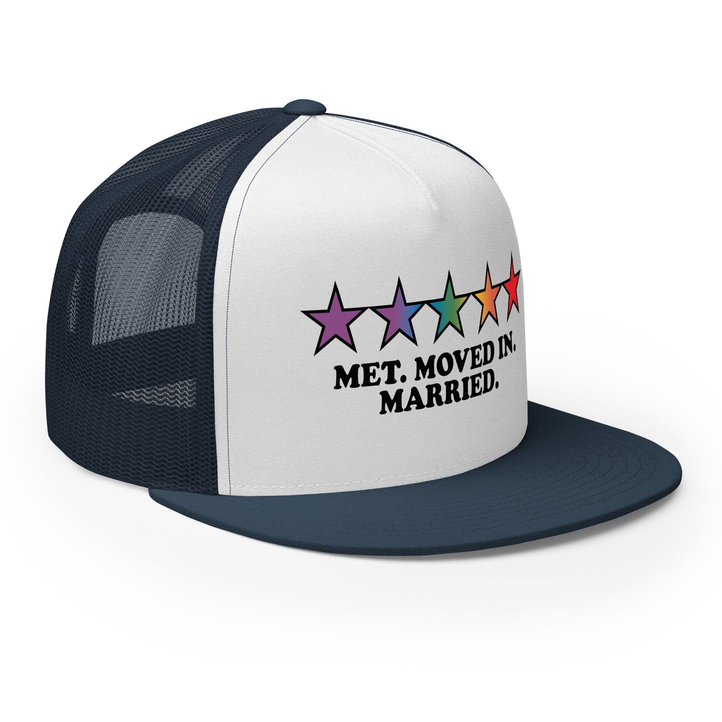 lesbian trucker hats with five star reviews, 5 star review lesbian trucker hat for married women, married after the first date lesbian trucker hat