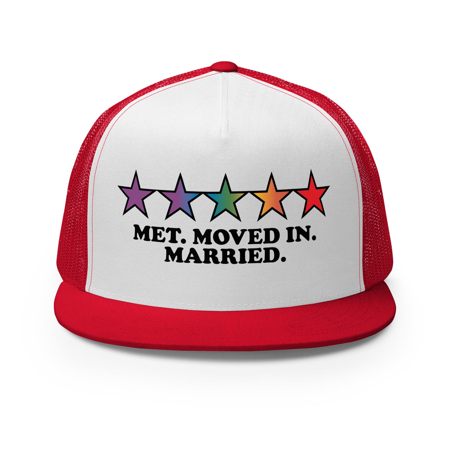 lesbian trucker hats with five star reviews, 5 star review lesbian trucker hat for married women, married after the first date lesbian trucker hat