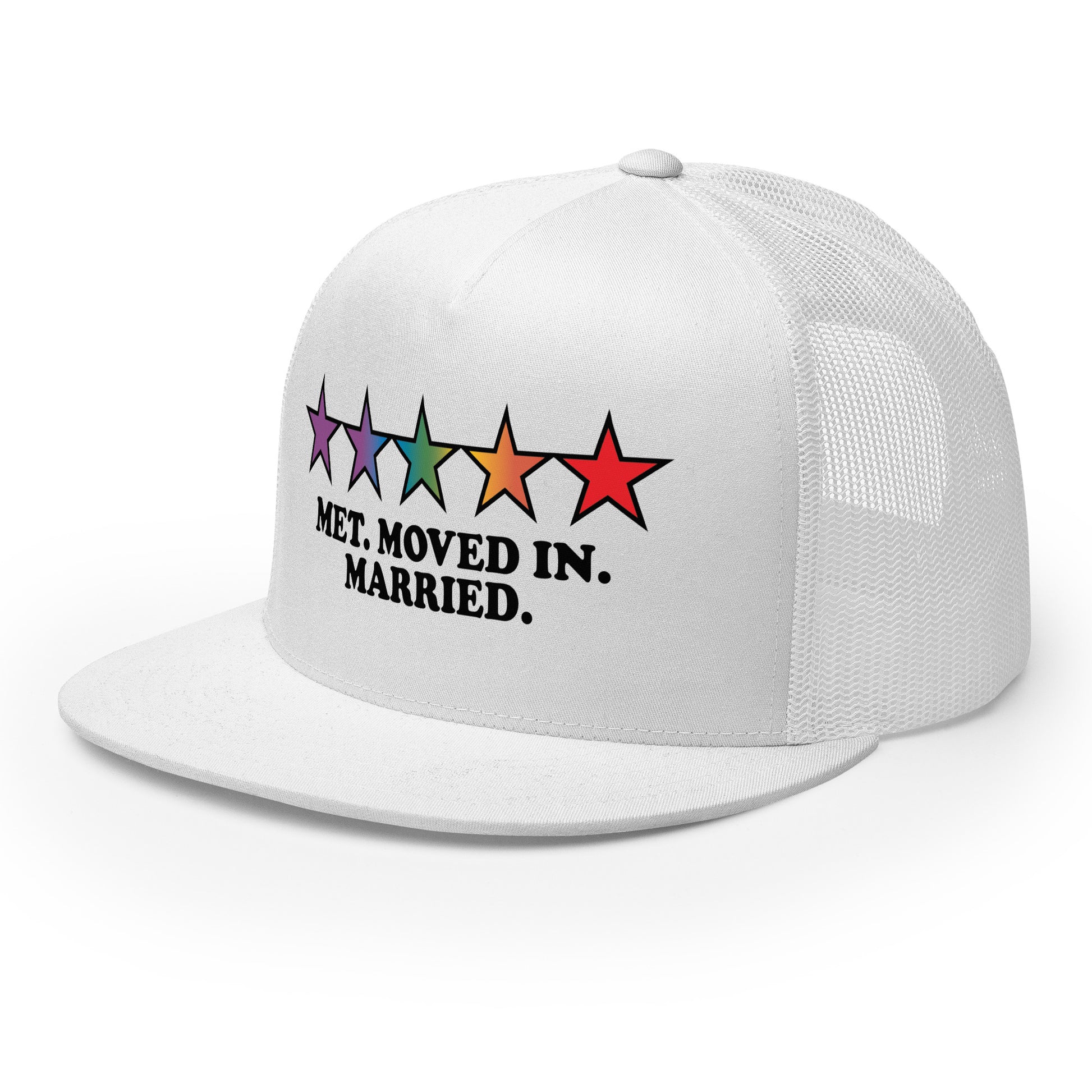 lesbian trucker hats with five star reviews, 5 star review lesbian trucker hat for married women, married after the first date lesbian trucker hat