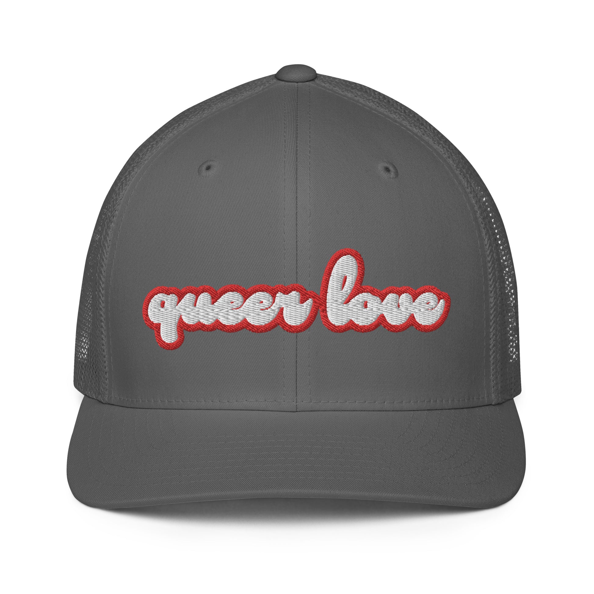 queer love trucker closed back trucket hat, gay trucker hat, gay pride clothes trucker hat, gay pride trucker hat, lesbian queer trucker hat