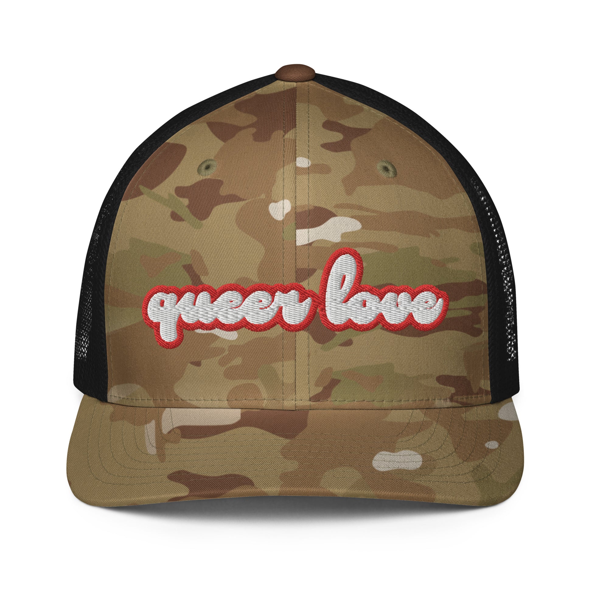 queer love trucker closed back trucket hat, gay trucker hat, gay pride clothes trucker hat, gay pride trucker hat, lesbian queer trucker hat