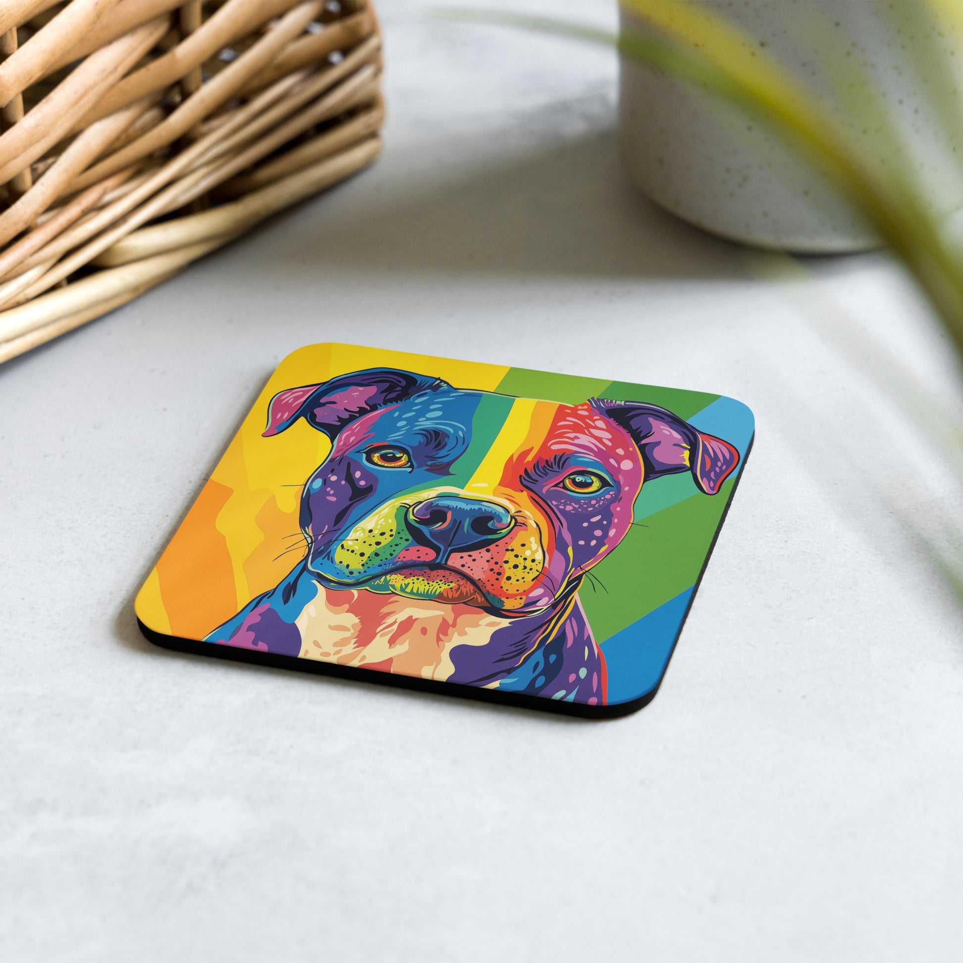 rainbow flag pitbull gay pride coaster