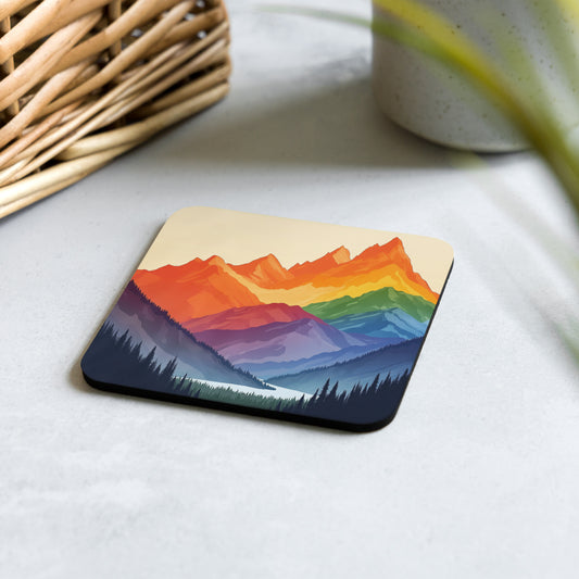 mountain scene gay pride coaster