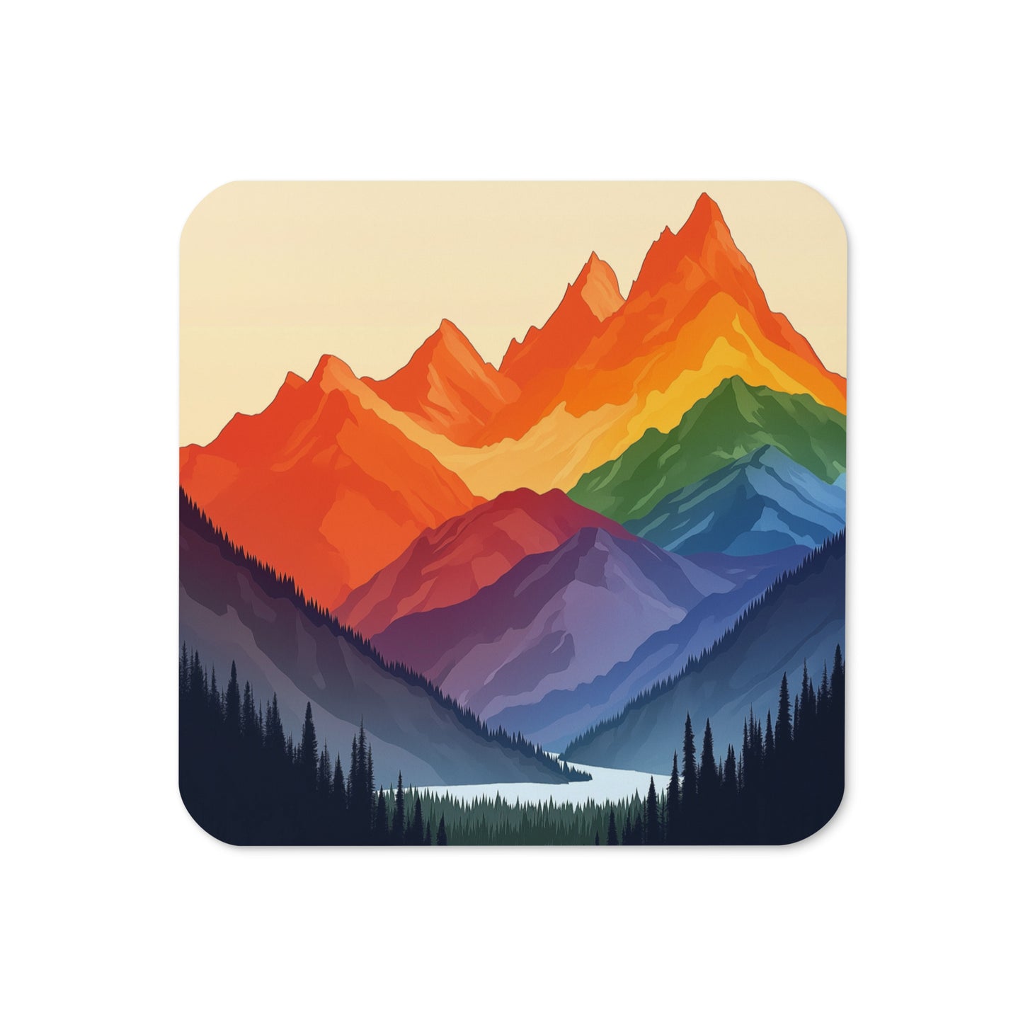 mountain scene gay pride coaster