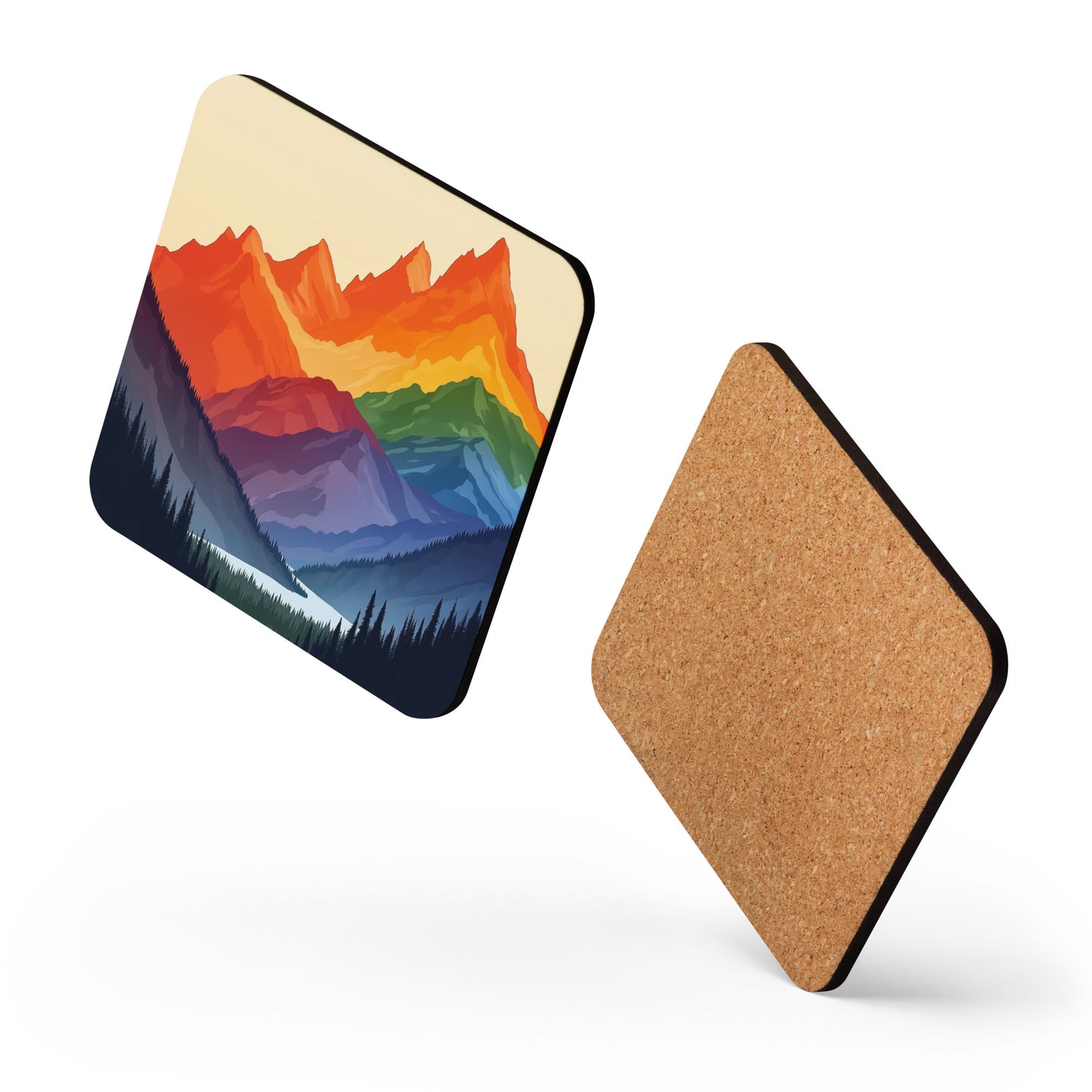 mountain scene gay pride coaster