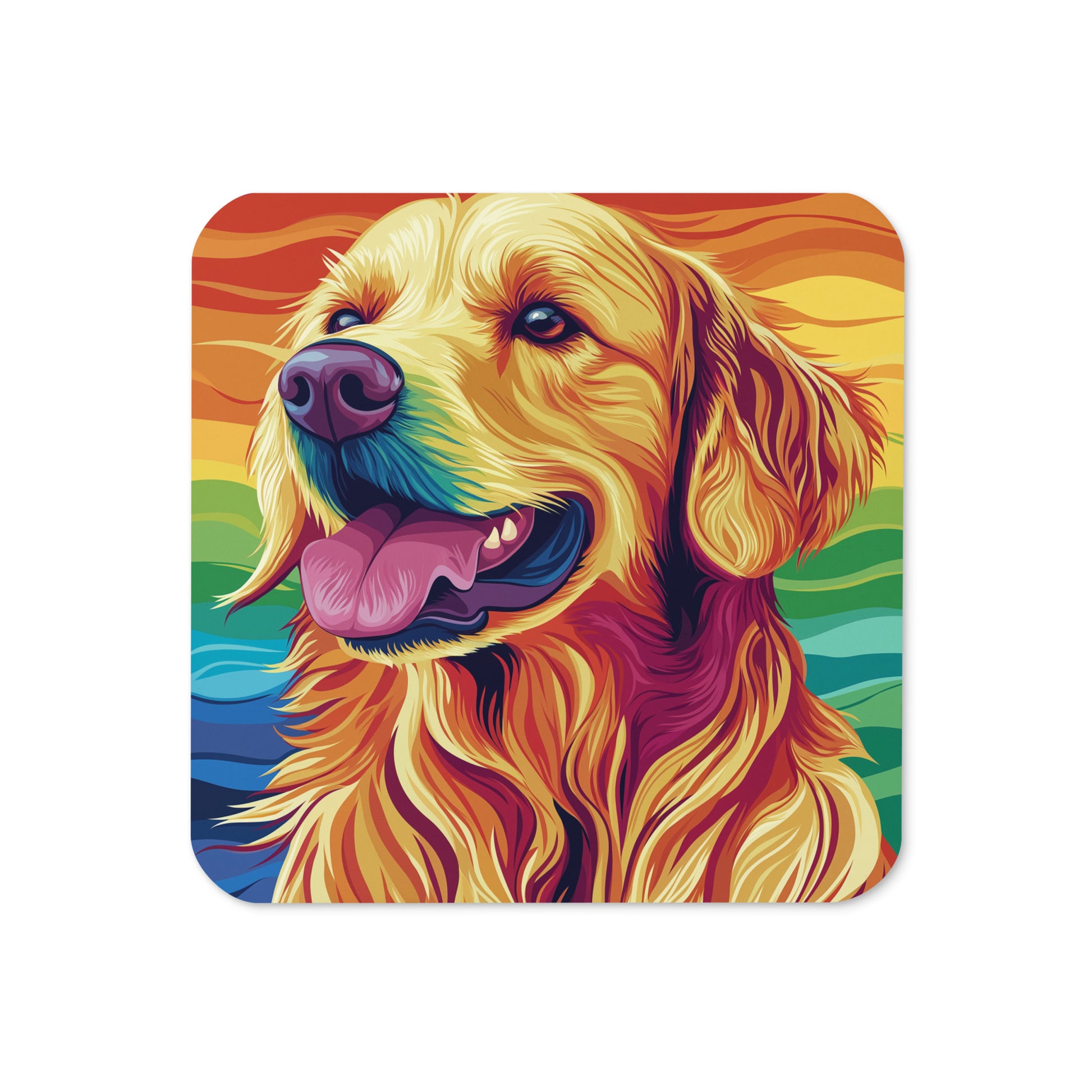 gay rainbow golden retreiver gay pride coaster