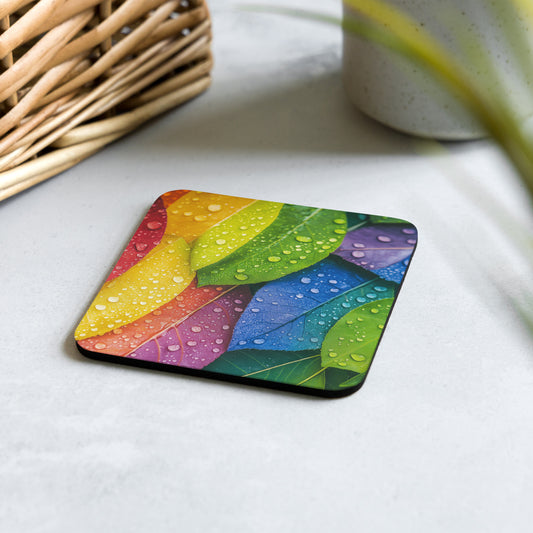 rainbow pride leaves gay pride coaster