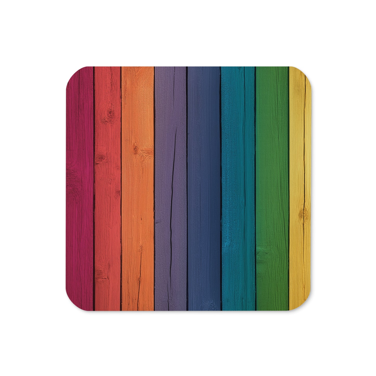 rainbow wood texture gay pride coaster gift