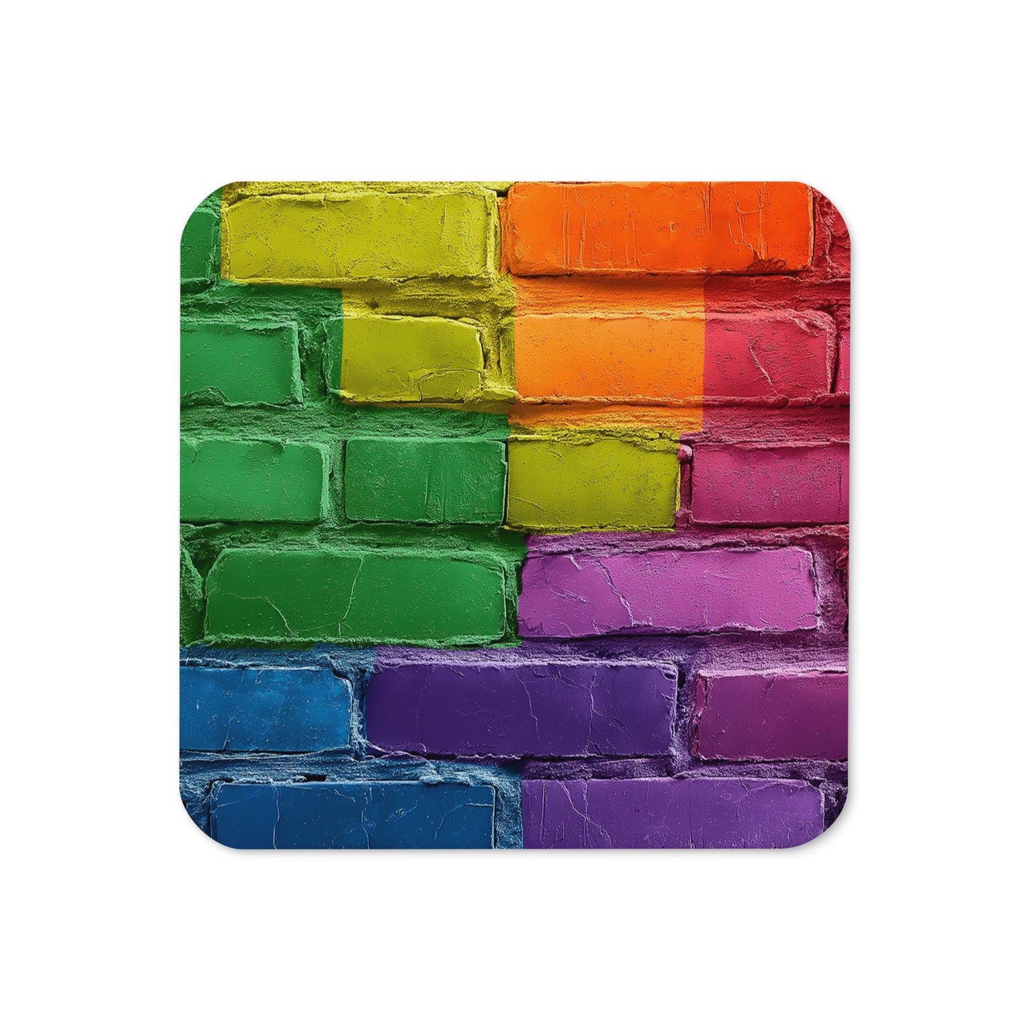 rainbow flag brick wall gay pride coaster gift