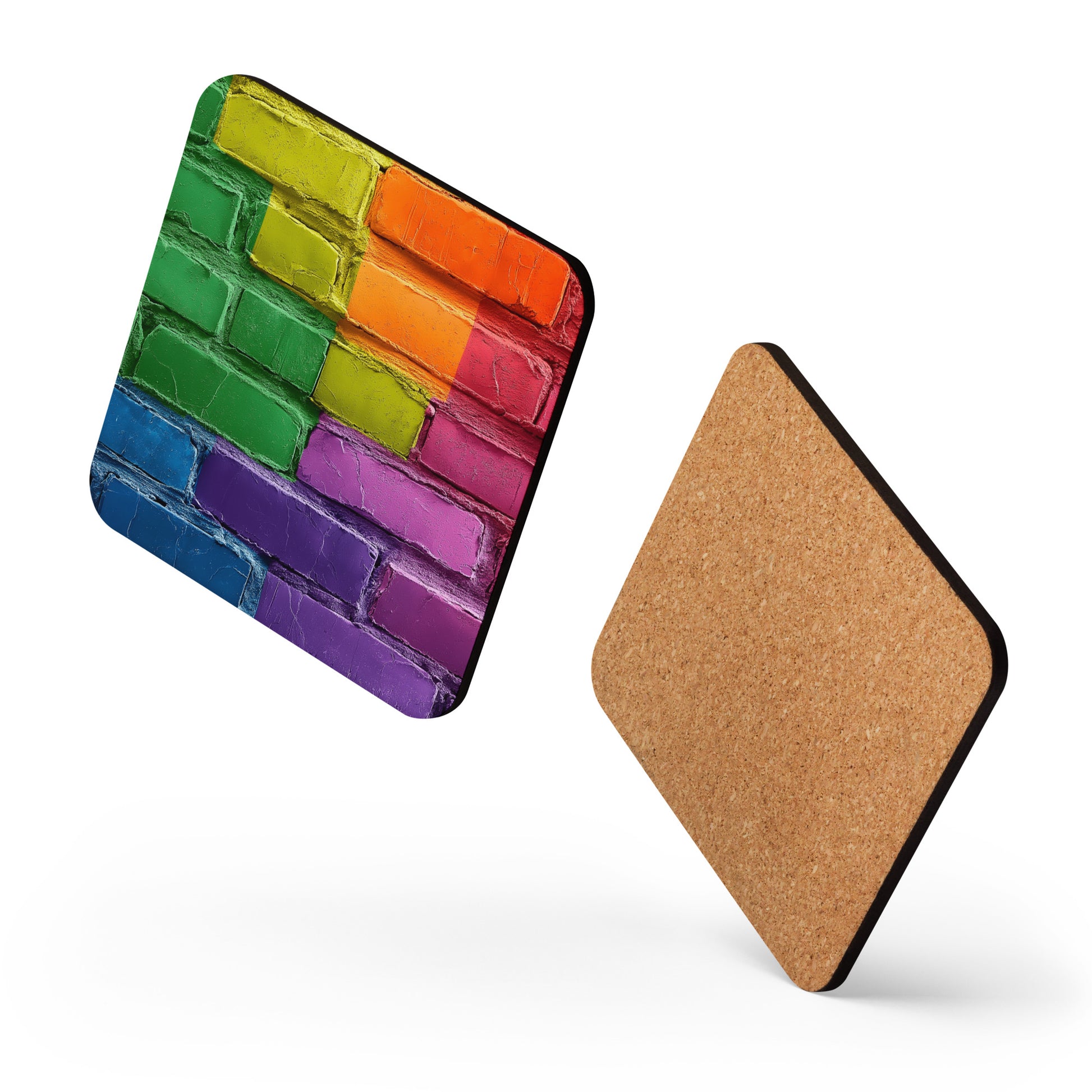 rainbow flag brick wall gay pride coaster gift