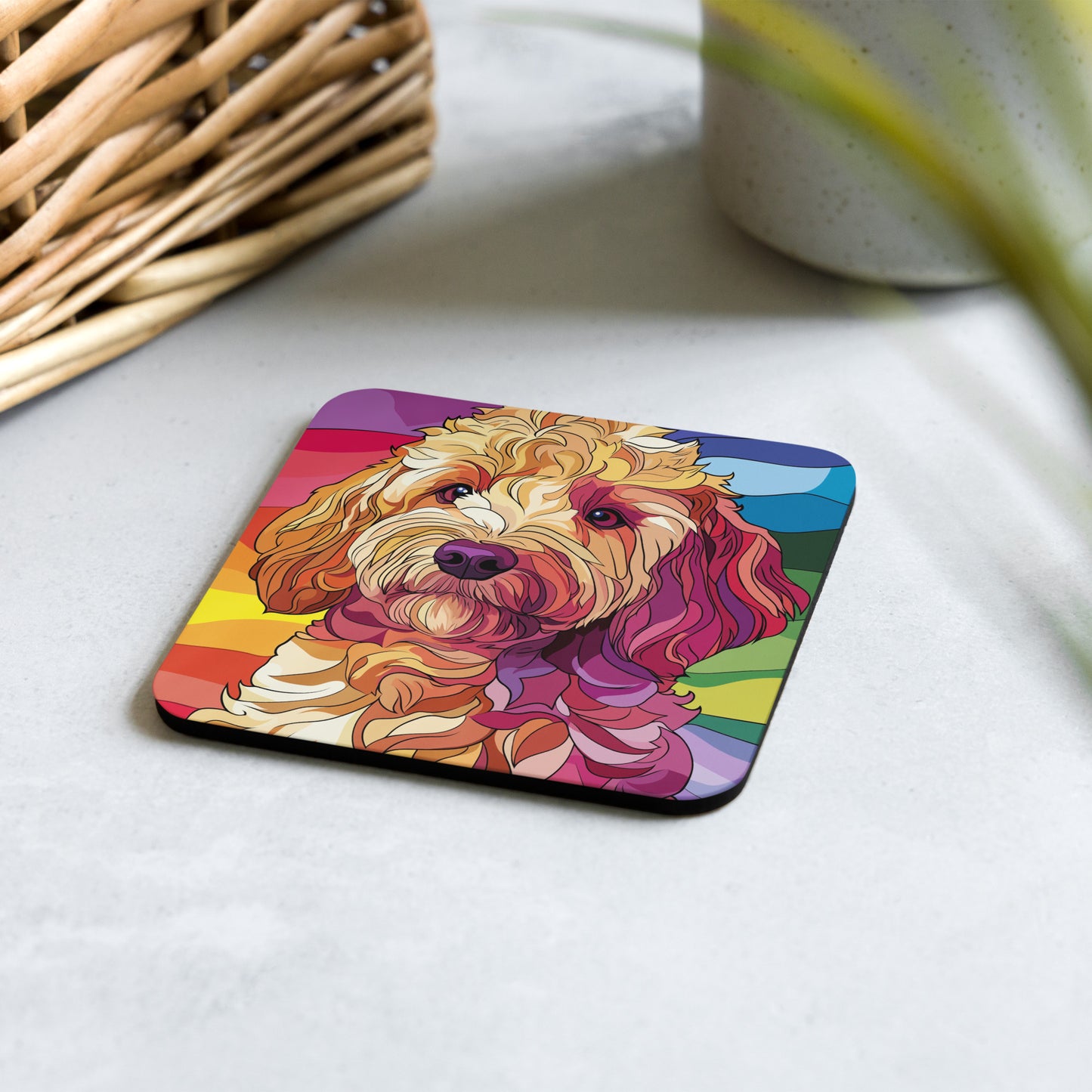 labradoodle gay pride coaster