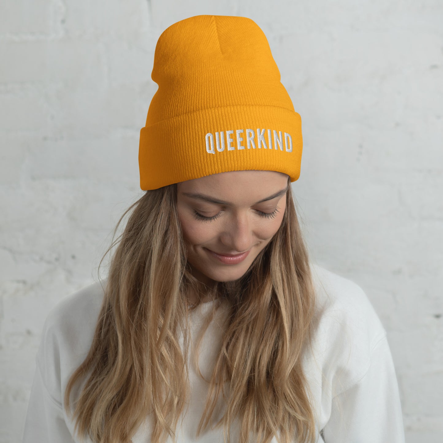 queer beanie, gay beanies, gay pride beanie, queerkind beanie, yellow gay beanie