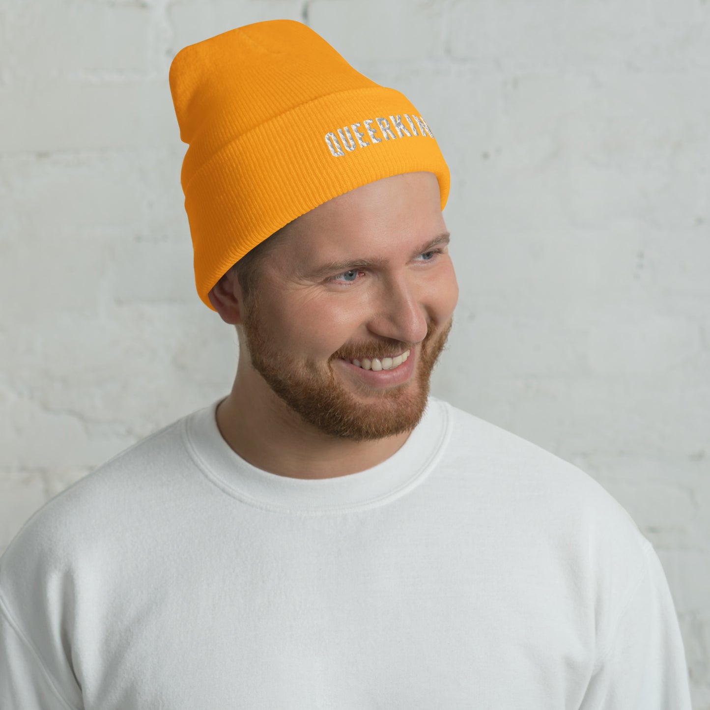 queer beanie, gay beanies, gay pride beanie, queerkind beanie, yellow gay beanie