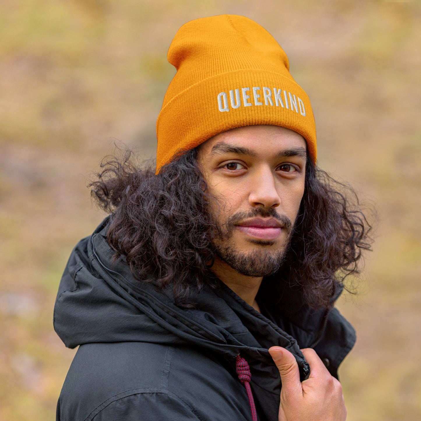 queer beanie, gay beanies, gay pride beanie, queerkind beanie, yellow gay beanie