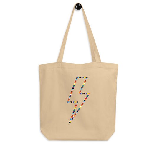 Gay Pride Lightning Bolt Rainbow Hearts - LGBTQIA+ Queer Eco Tote Bag