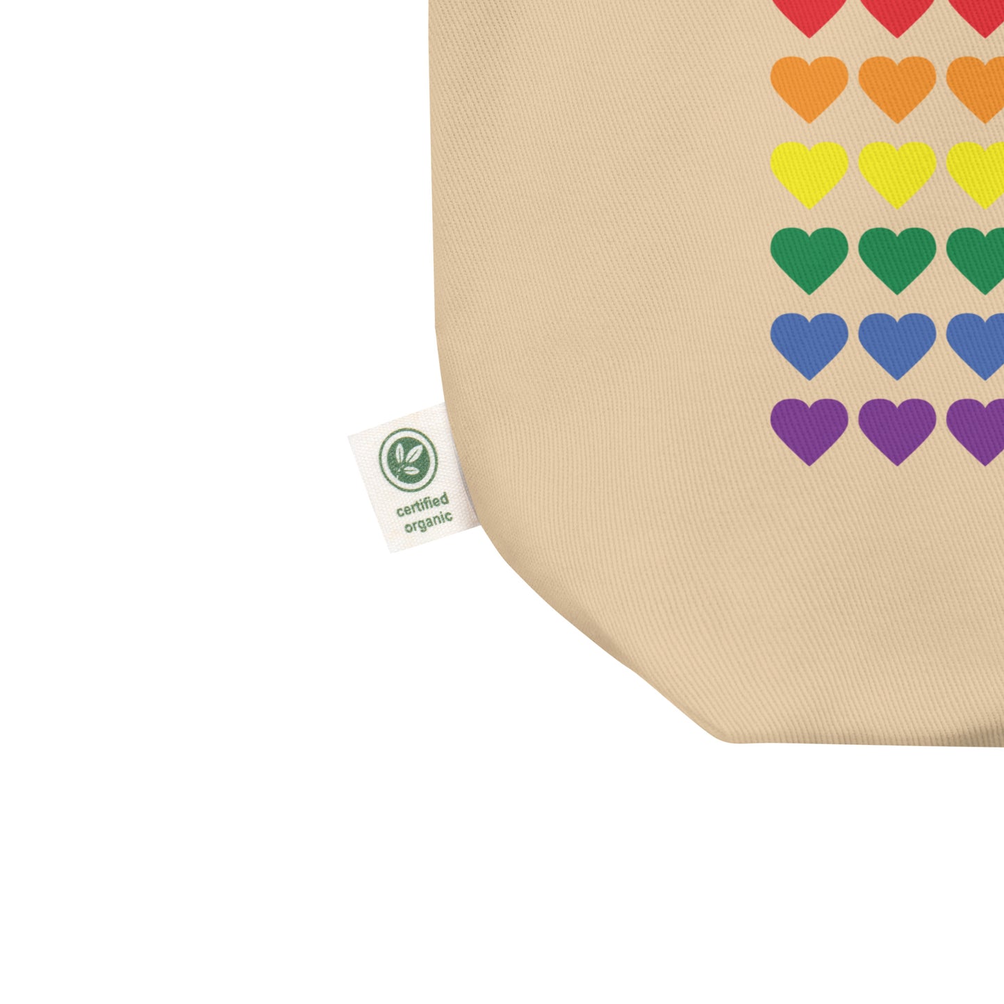 rainbow hearts gay pride tote bag, gay pride rainbow tote bag, custom queer merchandise