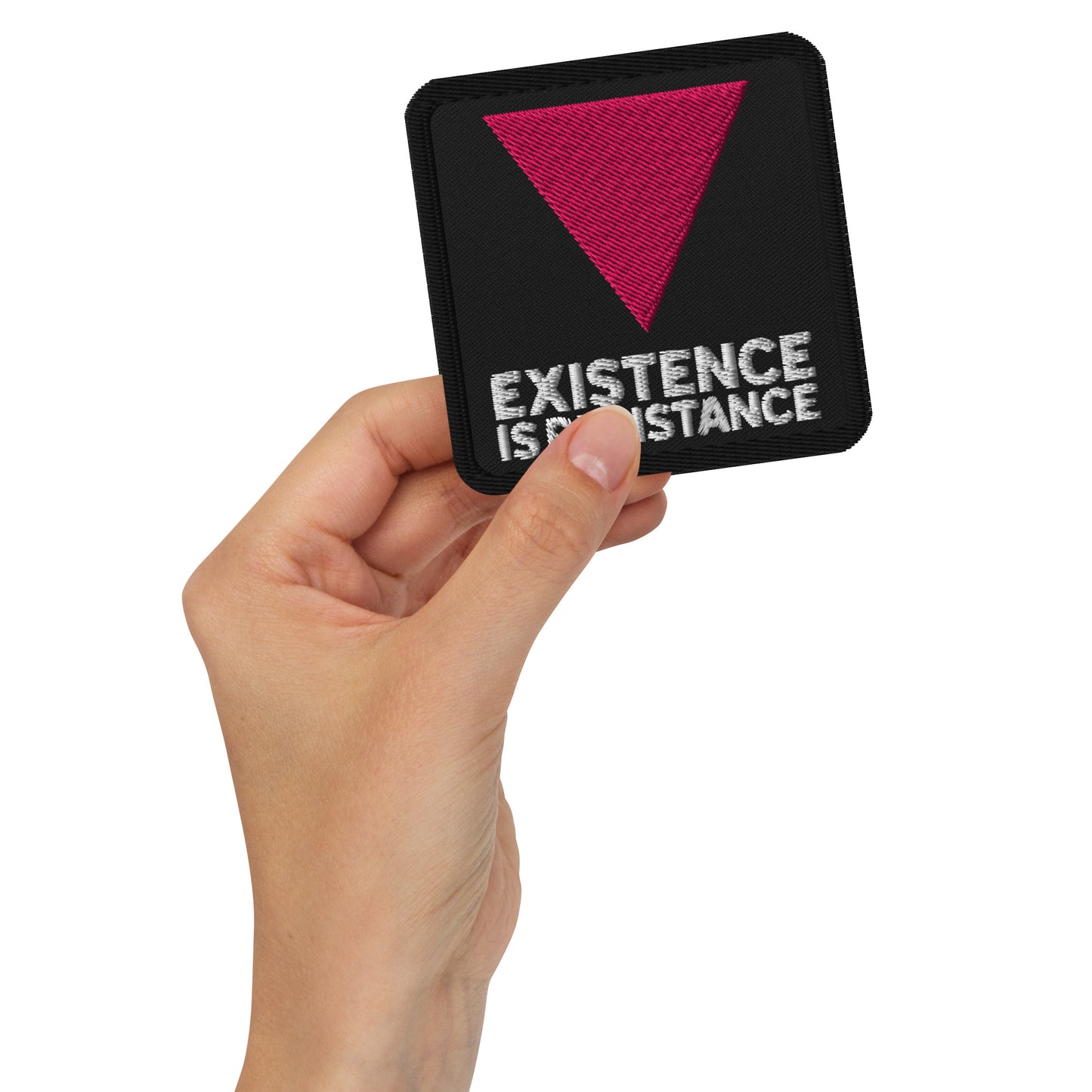 existence is resistance pink triangle patch