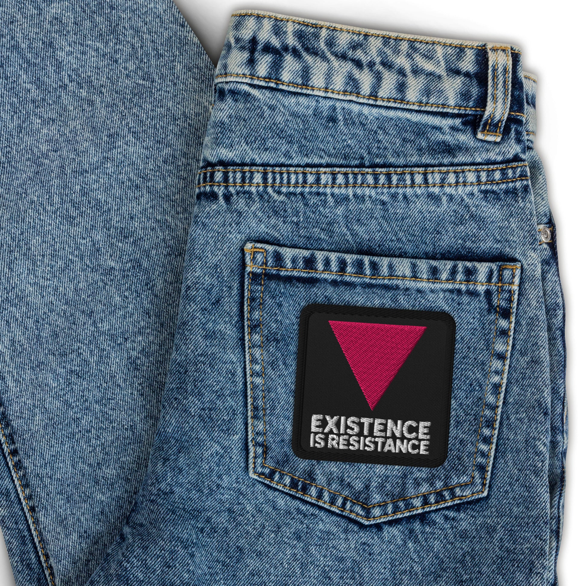 existence is resistance pink triangle patch