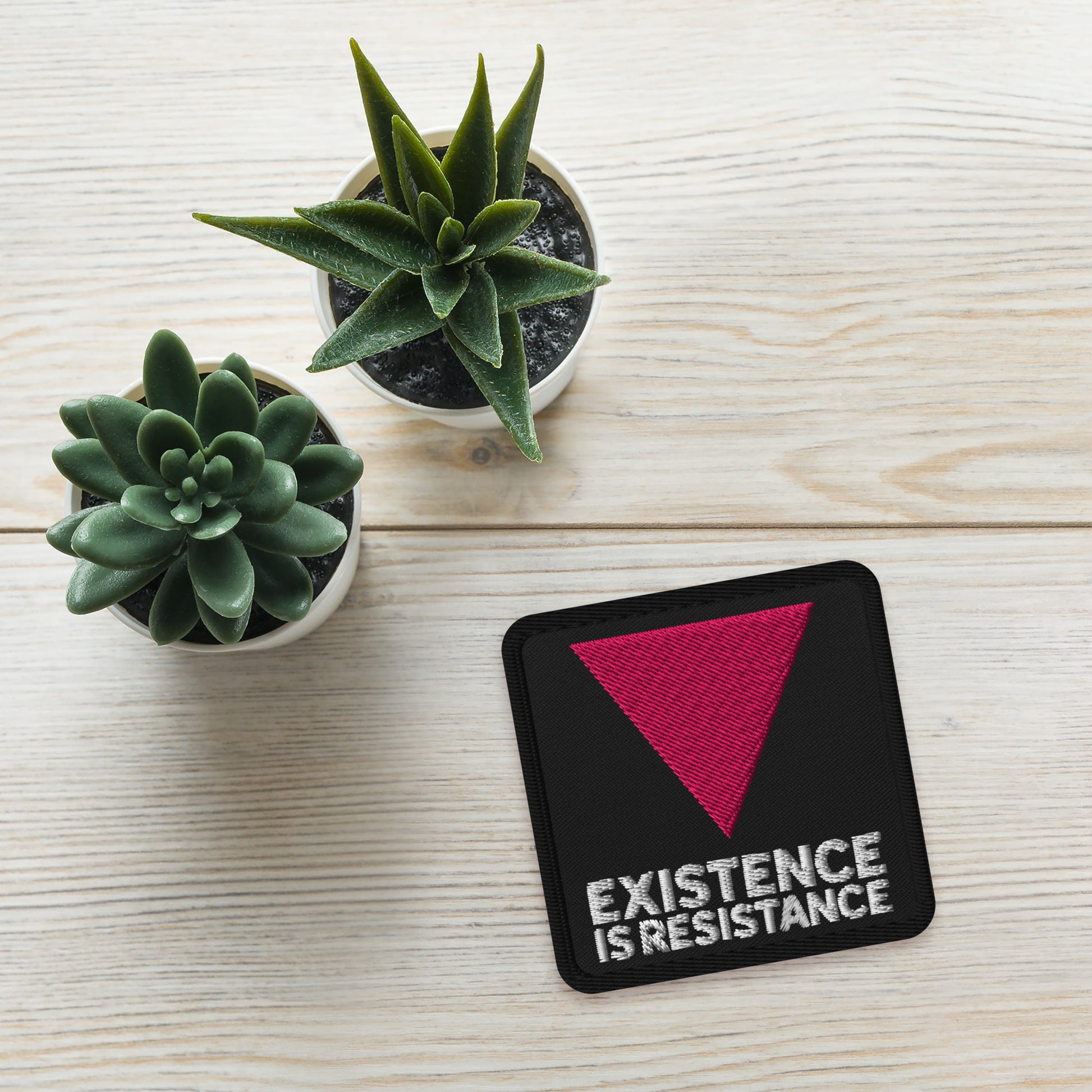 existence is resistance pink triangle patch