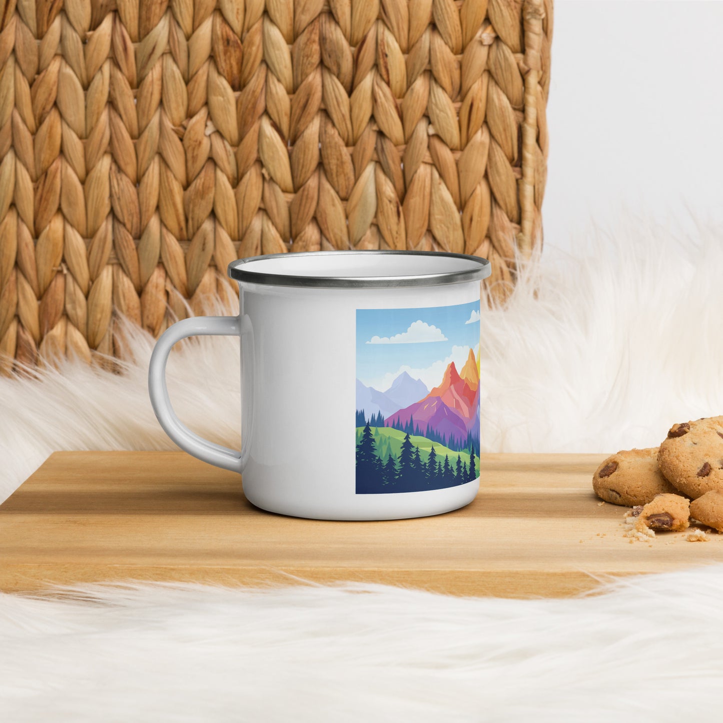 Gay Pride in the Mountains LGBTQIA+ | Enamel Camping Mug