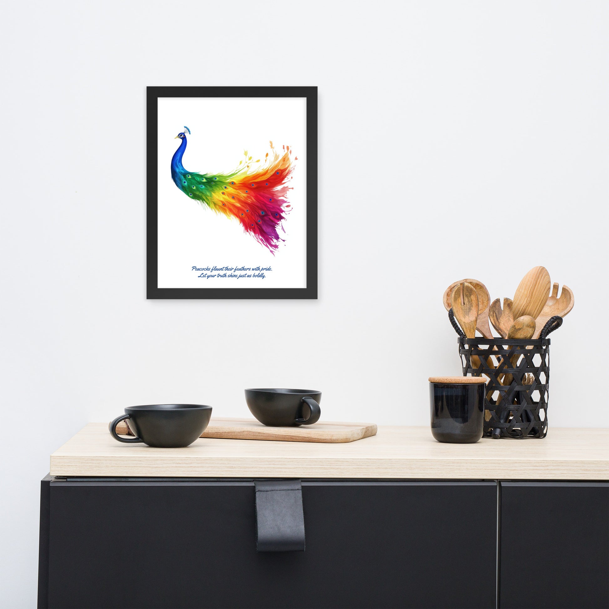 gay pride peacock wall art inspirational quote for people coming out