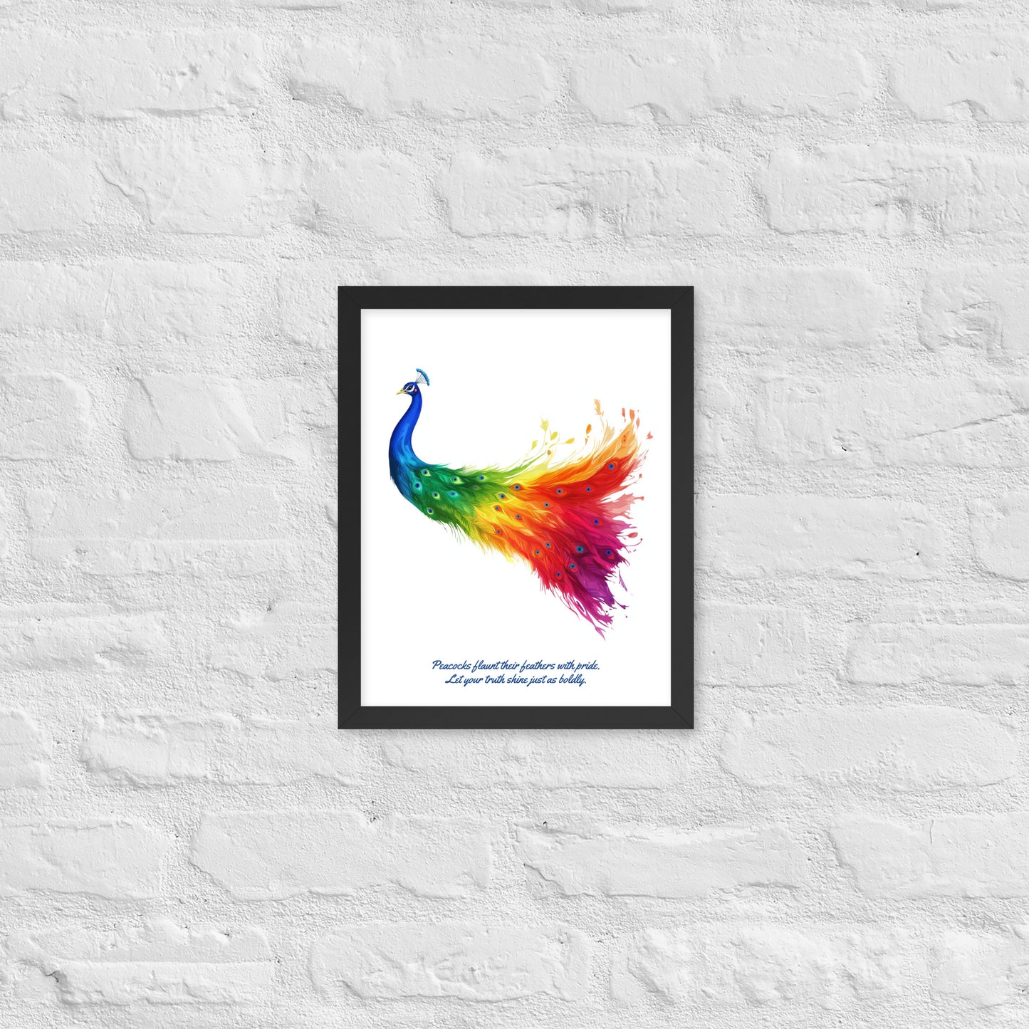 gay pride peacock wall art inspirational quote for people coming out