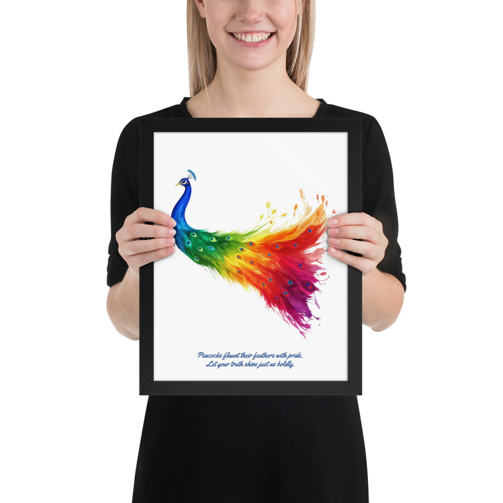 gay pride peacock wall art inspirational quote for people coming out