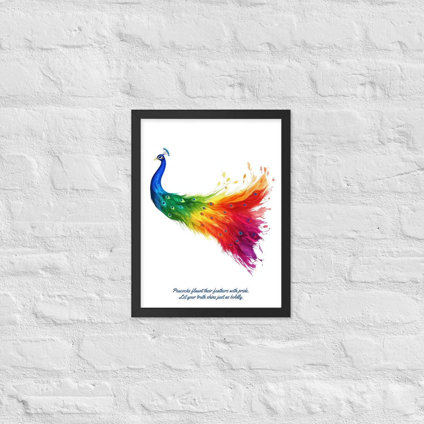 gay pride peacock wall art inspirational quote for people coming out