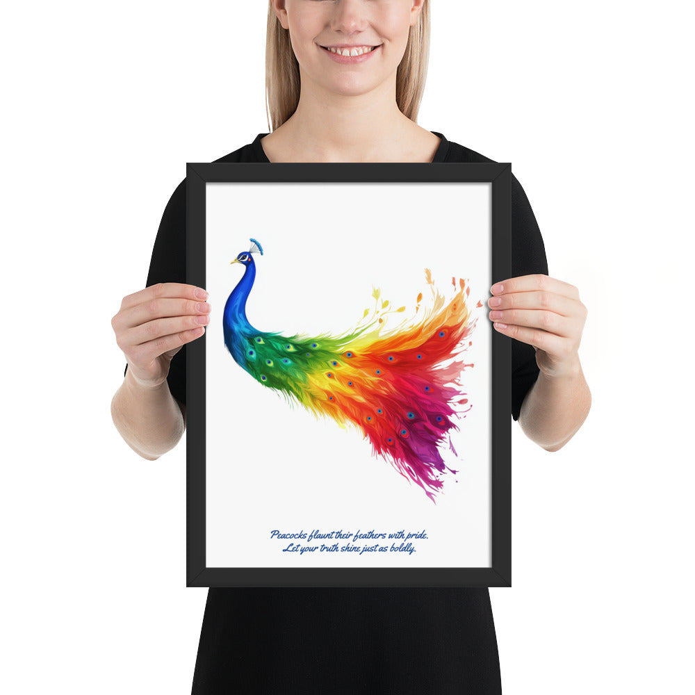 gay pride peacock wall art inspirational quote for people coming out