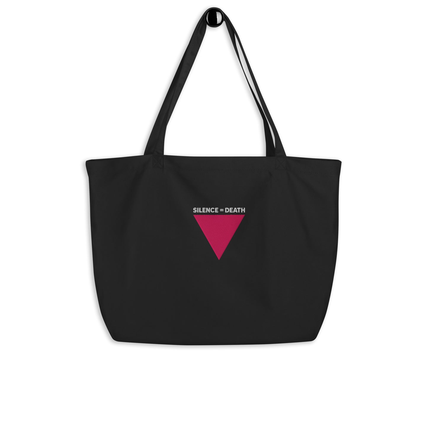 silence = death tote bag, act up tote bag, lesbian tote bags, pink triangle tote bag, queer tote bag, vintage lesbian tote bag