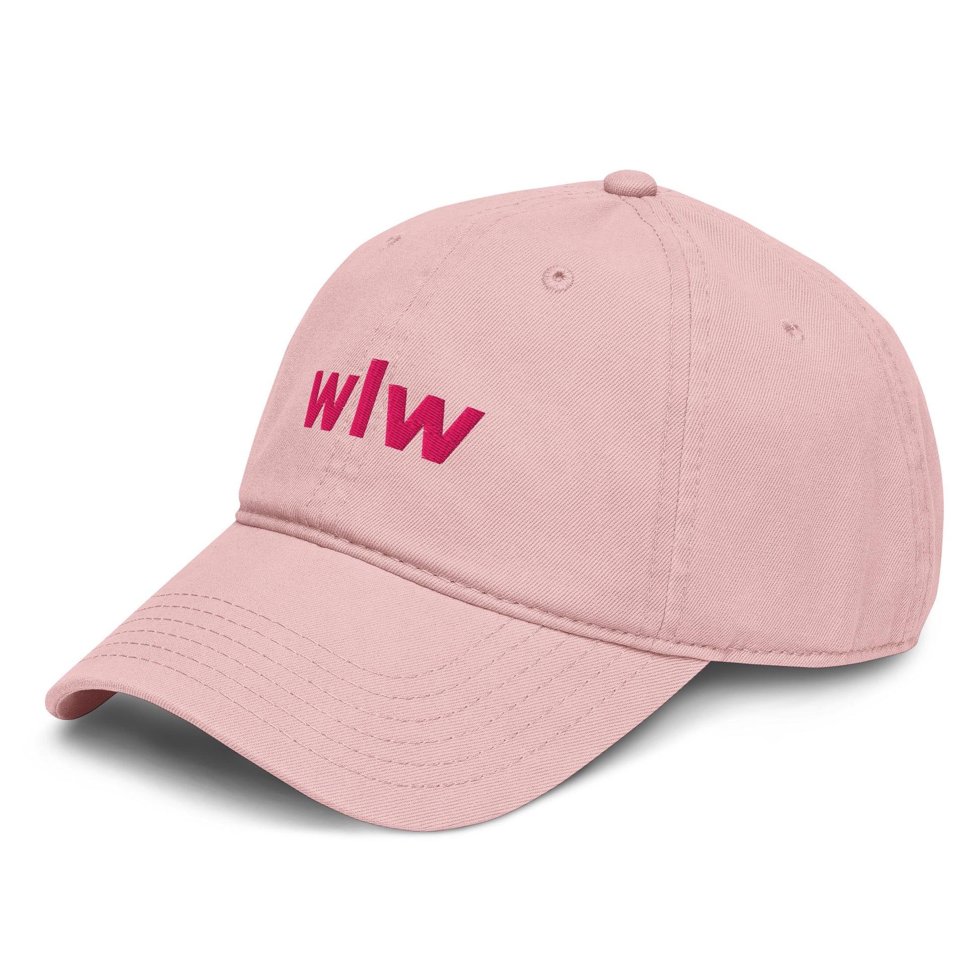 wlw hat for lesbians, wlw hat for women, womens wlw hat, wuhluhwuh hat, queer hats for women, lgbtq hats for women, pink gay hats