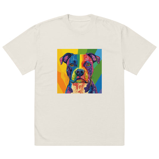 Pitbull Rainbow Print LGBTIA+ | Oversized faded t-shirtOversized faded t-shirt