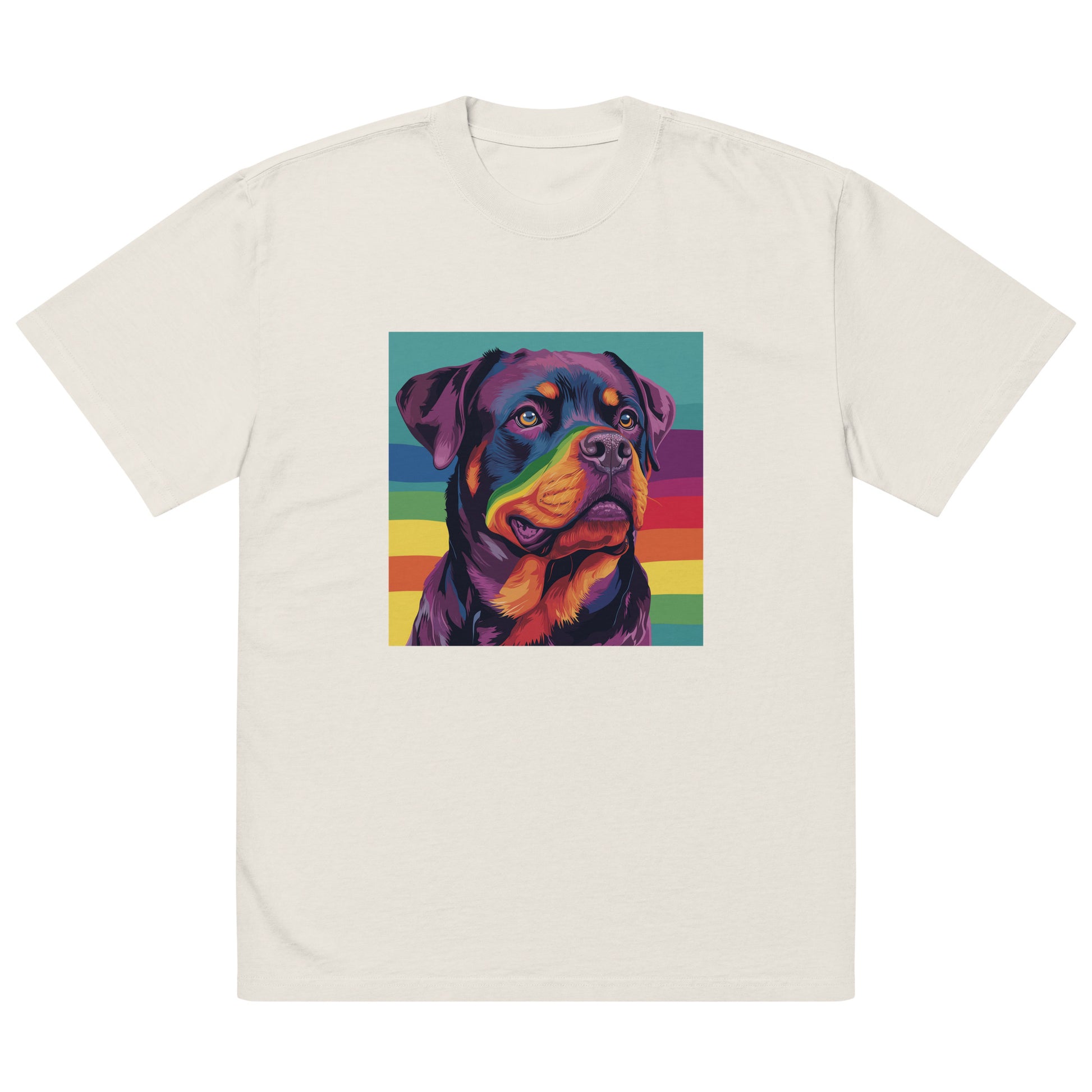 rottweiler all over rainbow print tshirts for gay pride