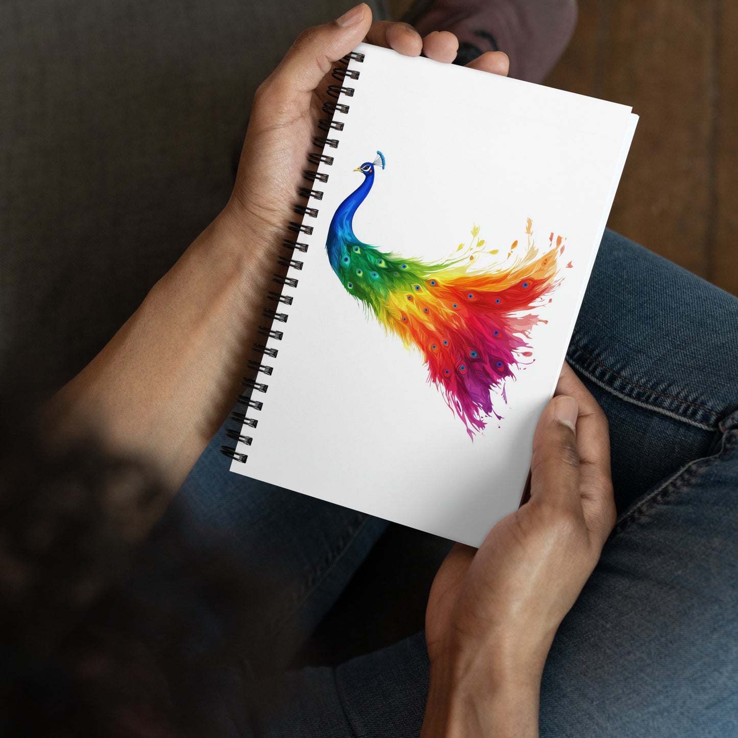 gifts for gays and lesbian writers peacock notebook, peacock cover notebook for writers