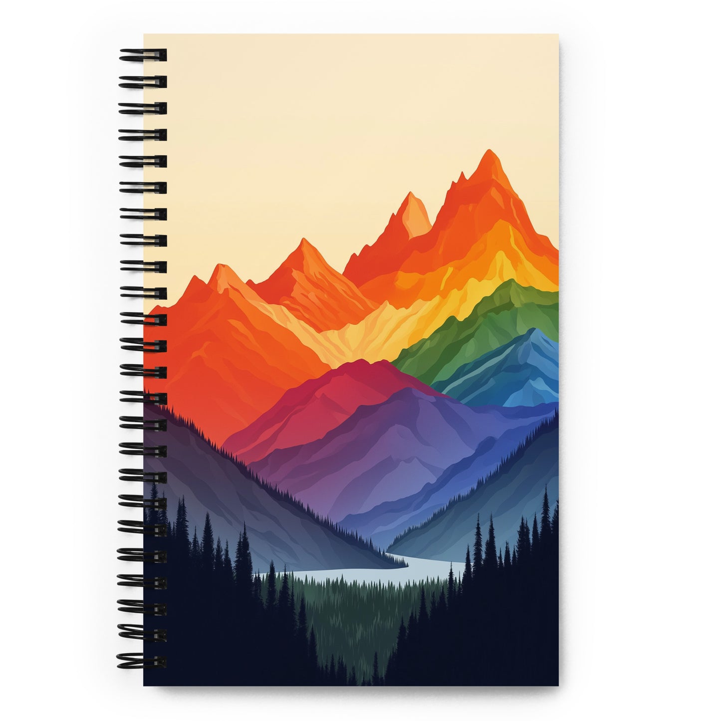 rainbow mountains notepad for writers, gifts for gay writers and artists, mountain scene notepad for colorado lesbians