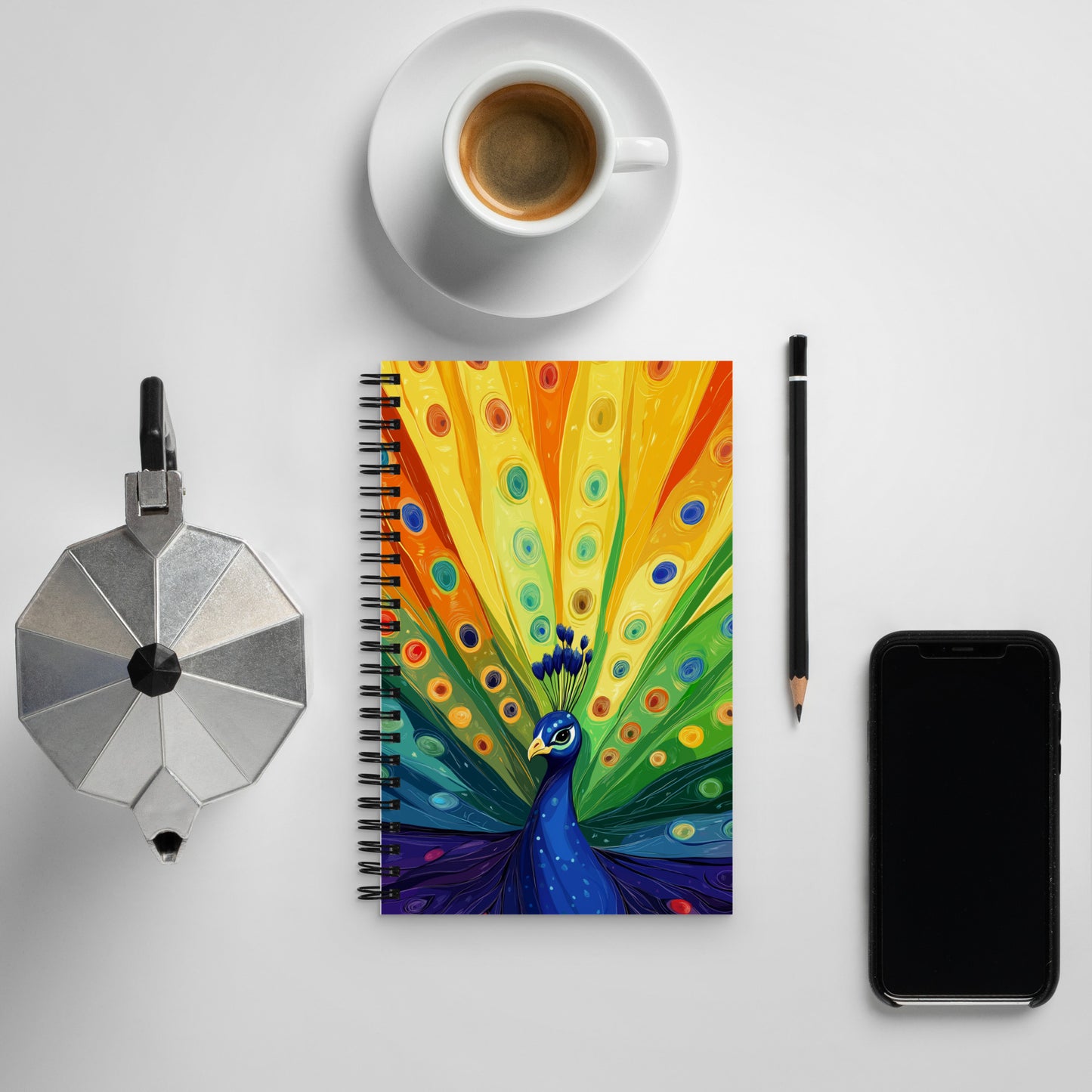 gay peacock notebook for artists and writers, gifts for gay artists and writers