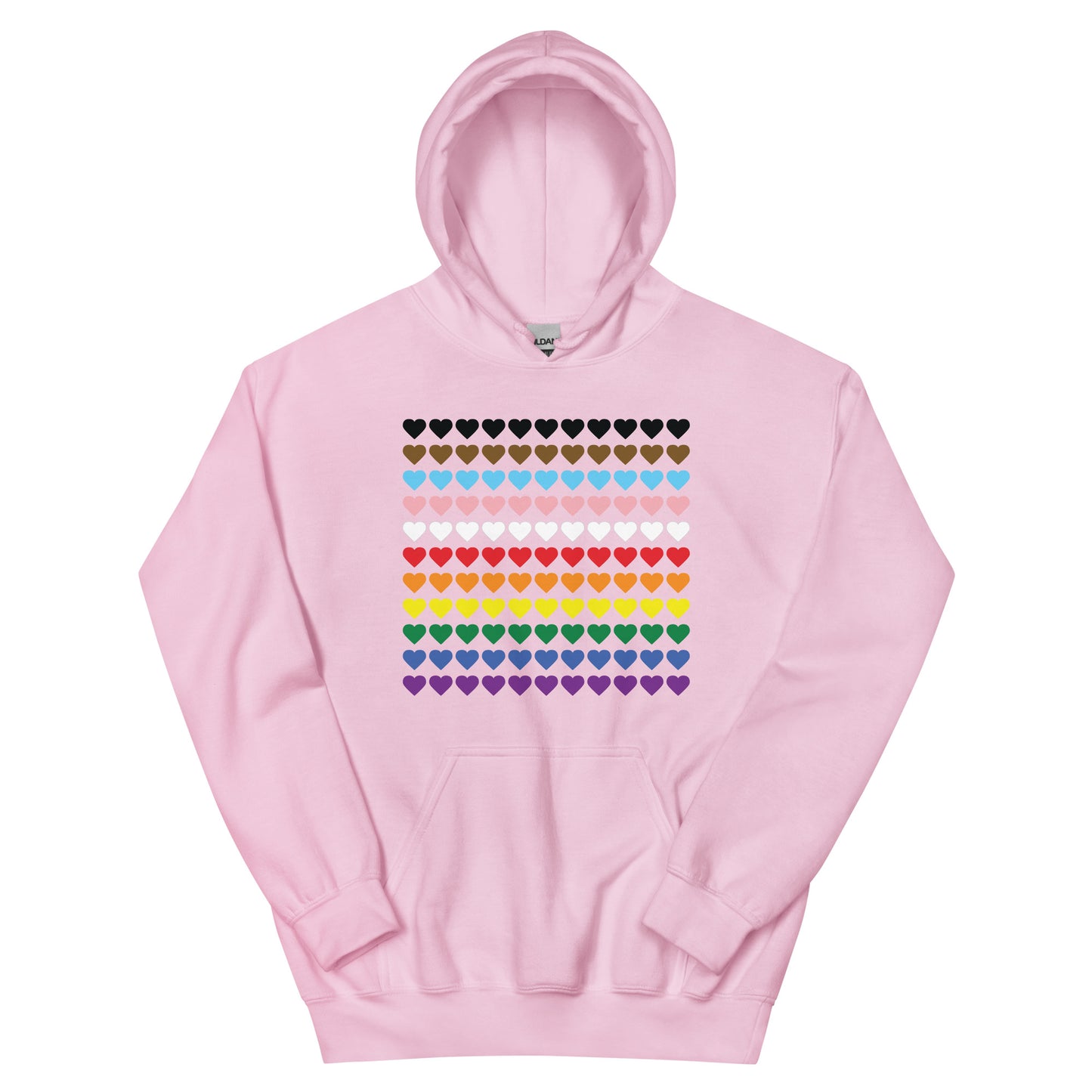 Gay Pride Rainbow Hearts Print Hoodie