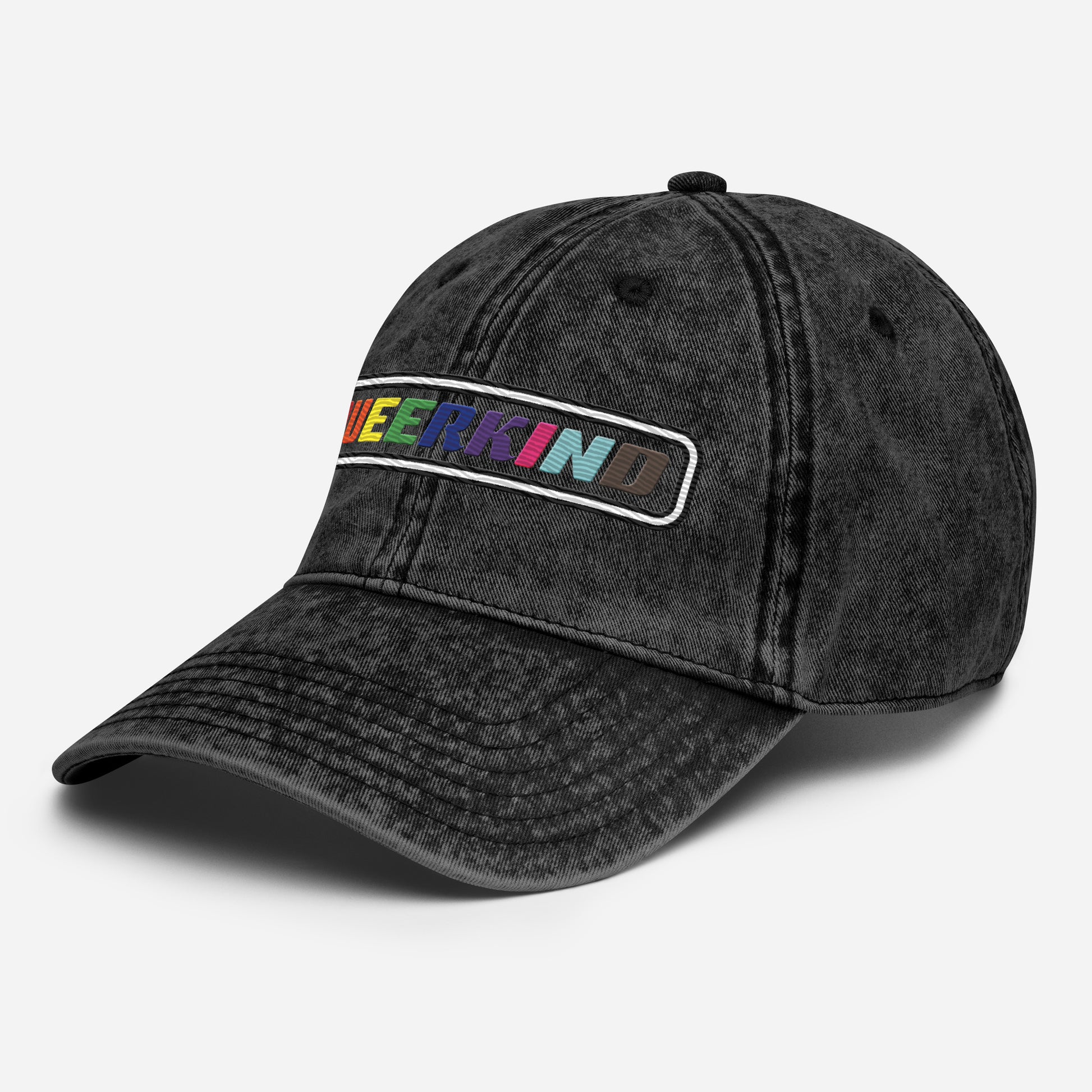 queer dad hat for women and men, gay pride hats cotton twill dad hat, lesbian pride hats, gay pride hats, gay twill hat with queer logo