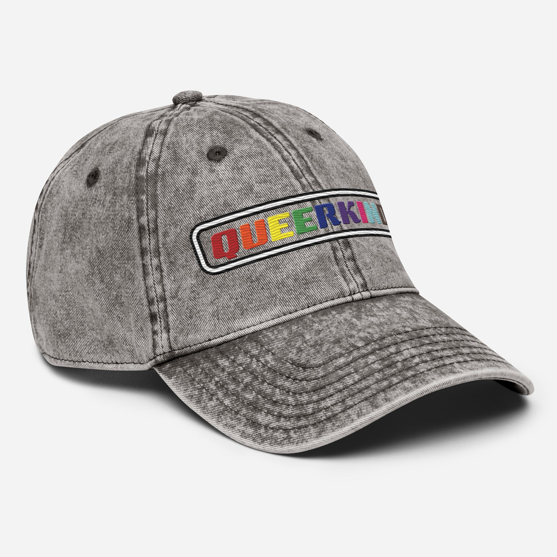 queer dad hat for women and men, gay pride hats cotton twill dad hat, lesbian pride hats, gay pride hats, gay twill hat with queer logo