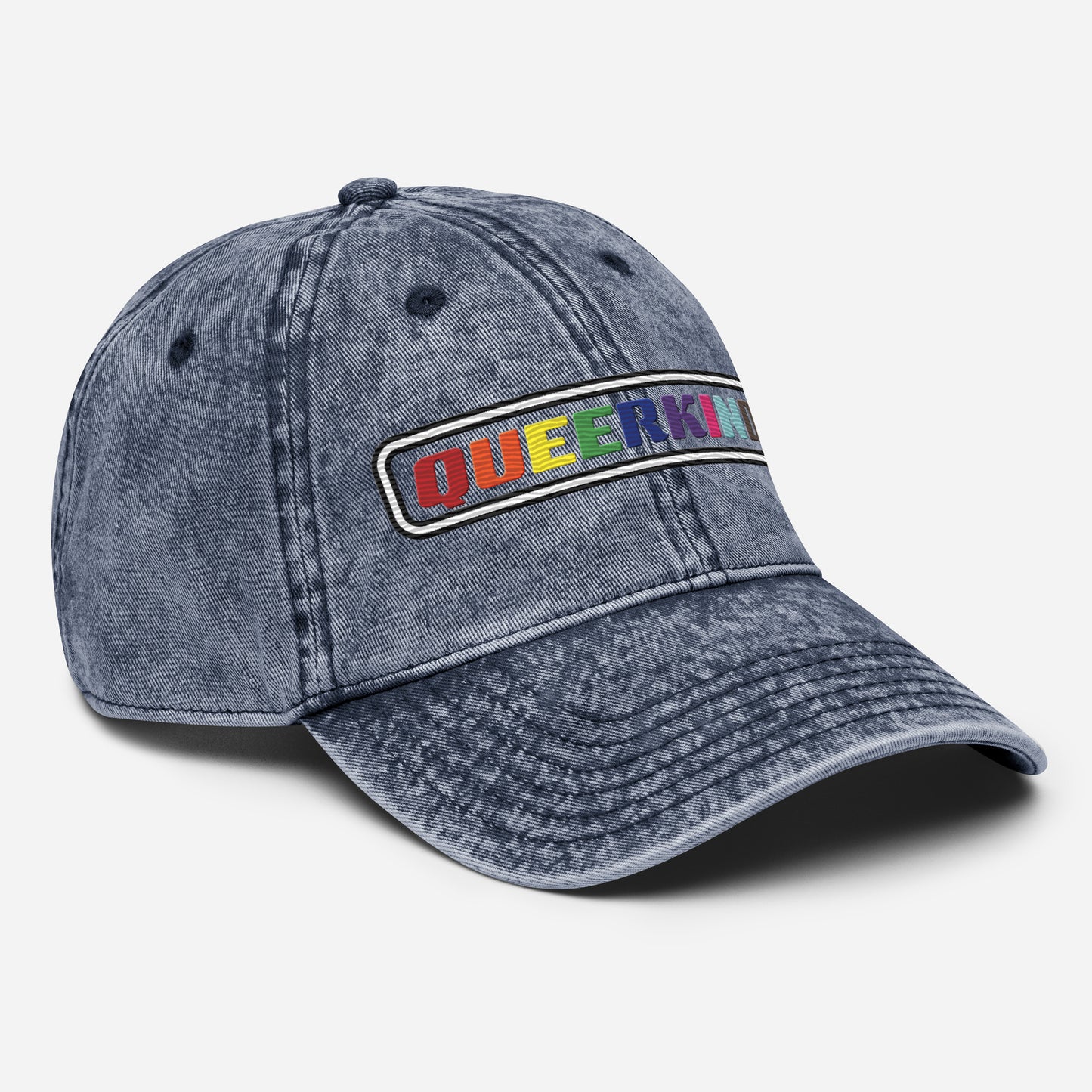 queer dad hat for women and men, gay pride hats cotton twill dad hat, lesbian pride hats, gay pride hats, gay twill hat with queer logo