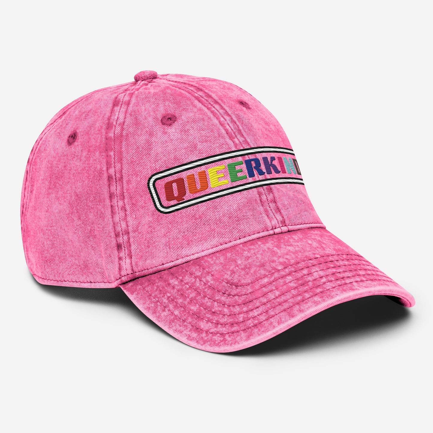 queer dad hat for women and men, gay pride hats cotton twill dad hat, lesbian pride hats, gay pride hats, gay twill hat with queer logo