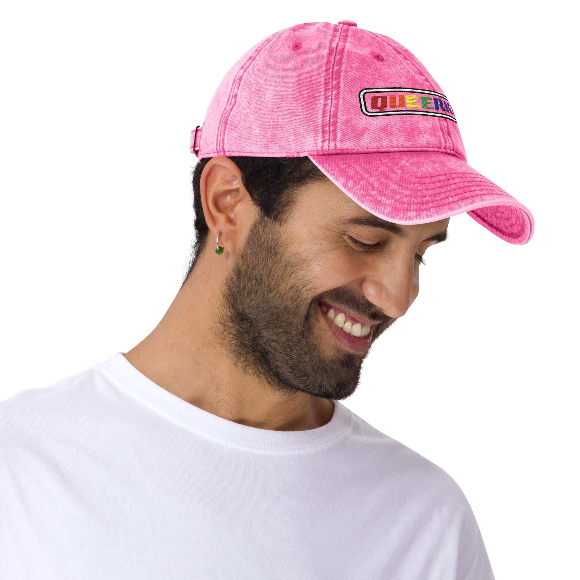 queer dad hat for women and men, gay pride hats cotton twill dad hat, lesbian pride hats, gay pride hats, gay twill hat with queer logo